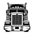 Semi truck, front view, flat style, vector illustration west